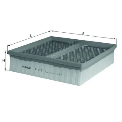 Bilde av MAHLE ORIGINAL LX 312 Luftfilter 60,0 228 221,0, 221,0 Filterinnsats MERCEDES BENZ: W124 Sedan, 190, E Klasse T modell