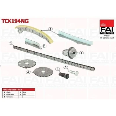 Bilde av FAI AutoParts TCK194NG Registerkjedesett uten tetning, med tannhjul simplex, Boltkjede PEUGEOT: Boxer Minibuss