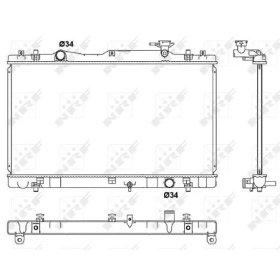 Bilde av NRF 53062 Radiator Aluminium 728 400 16 Kjøleribber loddet