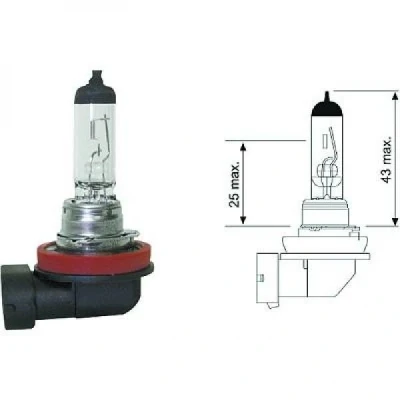 Bilde av DIEDERICHS LID10040 Lyspære, fjernlys H11 12V 55W Halogen BMW: X5, X1, 3 Sedan, MERCEDES BENZ: E Klasse T modell, Sedan