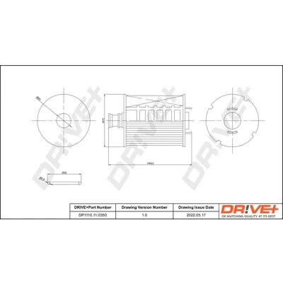 Bilde av Dr!ve+ DP1110.11.0350 Oljefilter Filterinnsats LAND ROVER: Discovery 4, Range Rover Sport, 3, JAGUAR: XK Coupé, XF Sedan, Cabrio