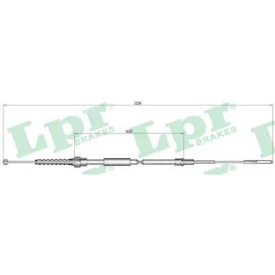 Bilde av LPR C0941B Bremsekabel 1620/1230 Skivebrems VOLKSWAGEN: GOLF 2, Jetta 2