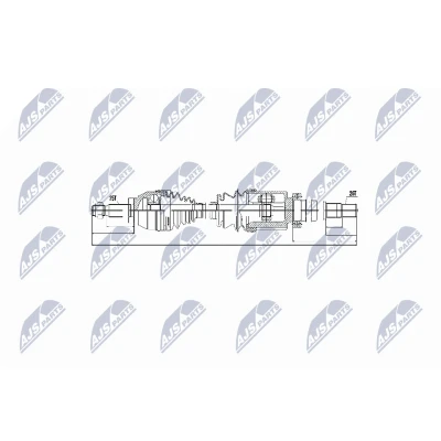 Bilde av NTY NPW FR 054 Drivaksel framaksel 960 FORD: Transit Connect Mk1 Van