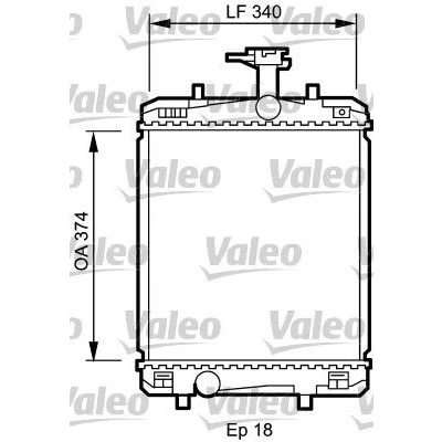 Bilde av VALEO 735072 Radiator Aluminium 375 328 16 uten kjølemiddelregulator Kjøleribber loddet