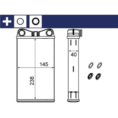 Bilde av MAHLE ORIGINAL AH 239 000S Varmeveksler med tetningsring AUDI: A4 B7 Avant, Sedan