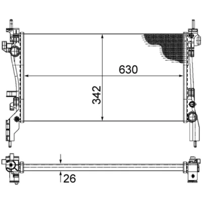 Bilde av MAHLE ORIGINAL CR 1120 000S Radiator for kjøretøy med luftkondisjonering 630 342 26 Kjøleribber satt sammen mekanisk