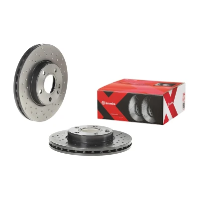Bilde av BREMBO 09.B343.4X Bremseskiver 280 25 5 perforert / ventilert belagt høy karbon med skruer MERCEDES BENZ: A Klasse, B CLA Coupé