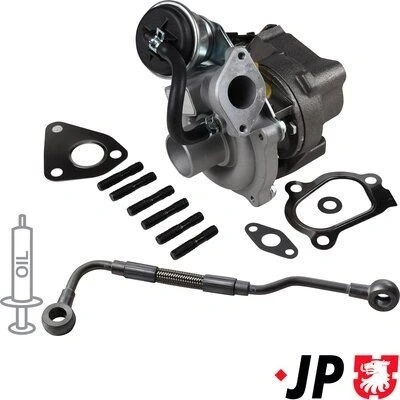 Bilde av JP GROUP 1217800210 Turbolader Eksosturbolader inkl. tetningssett, med oljetilløpsledning OPEL: Corsa D Hatchback