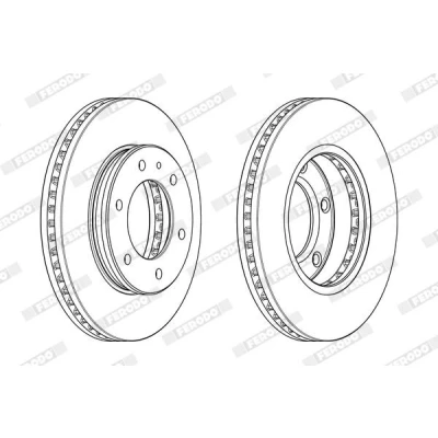 Bilde av FERODO PREMIER DDF2462C 1 Bremseskiver 301,5 32 6 139,7 ventilert belagt uten tilbehør FORD: Ranger Mk3