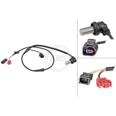 Bilde av A.B.S. 30122 ABS sensor passiv 1050 med integrert slitasjevarselkontakt svart AUDI: A4 B5 Avant, Sedan