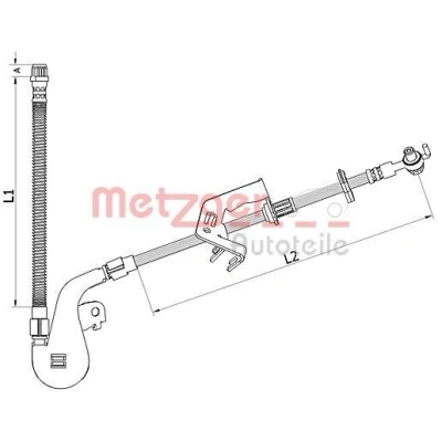Bilde av METZGER 4110928 Bremseslange framaksel høyre 221/283 M10x1 PEUGEOT: 407 Sedan, Coupé, SW, CITROËN: C5 III Stasjonsvogn
