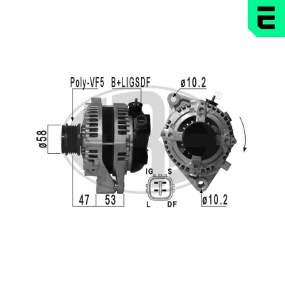 Bilde av ERA 210930A Dynamo 14V 100A TOYOTA: Avensis II Station Wagon, Sedan, Corolla Verso