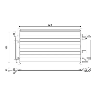 Bilde av VALEO 822646 Kondensator med tørker Aluminium 344