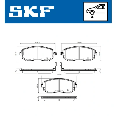 Bilde av SKF VKBP 80545 A Bremseklosser med akustisk slitasjevarsel