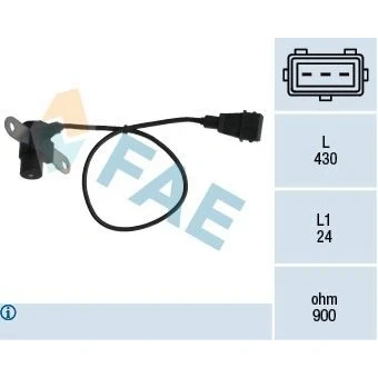 Bilde av Turtallssensor, motormanagement, renault, 52053090, 77 00 100 650, 98489651