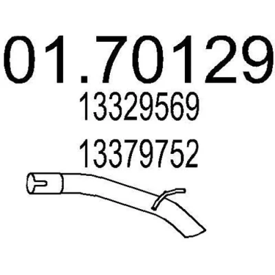 Bilde av MTS 01.70129 Eksosrør 650 bak for bakre eksospotte OPEL: Astra J Hatchback