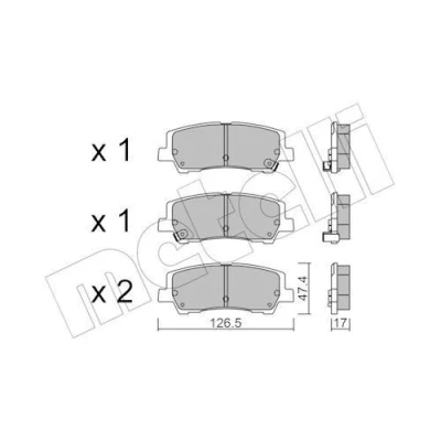 Bilde av METELLI 22 1184 0 Bremseklosser med akustisk slitasjevarsel FORD USA: Mustang Mk6 Coupé