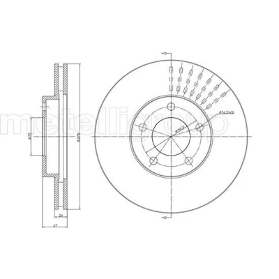 Bilde av METELLI 23 1036C Bremseskiver 278,0 24,0 4 72,0 ventilert spraylakkert