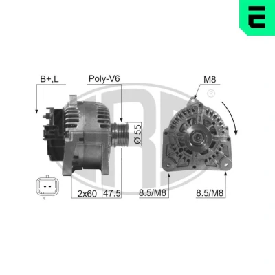 Bilde av ERA 210511A Dynamo 14V 110A RENAULT: MEGANE 2 Kombi, LAGUNA Grandtour, CLIO