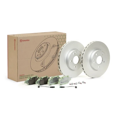 Bilde av BREMBO KT 10 030 bremsesett, skivebremse innvendig ventilert uten tilbehør med bremsecaliperskruer, skruer inkl. slitasjevarselkontakt