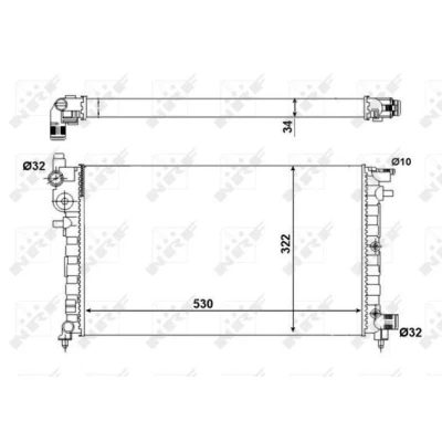 Bilde av NRF Economy Class 509502A Radiator Aluminium 530 322 34 Kjøleribber satt sammen mekanisk PEUGEOT: 106 II Hatchback