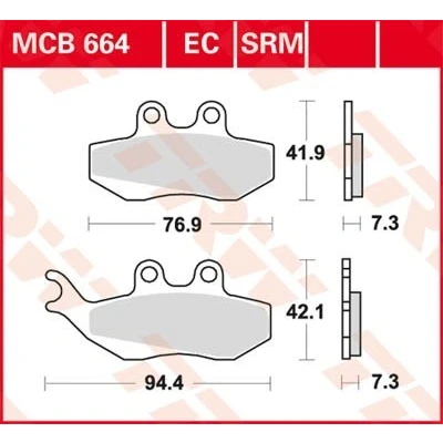 Bilde av TRW Organic Allround MCB664 Bremseklosser