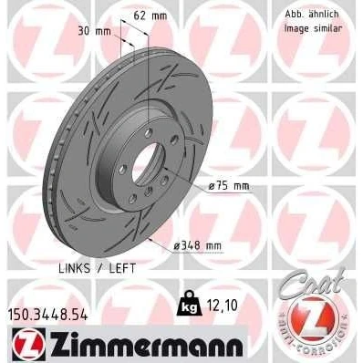 Bilde av ZIMMERMANN BLACK Z 150.3448.54 Bremseskiver 348 30 6/5 5 120 innvendig ventilert, med sliss belagt høy karbon BMW: X5, X6