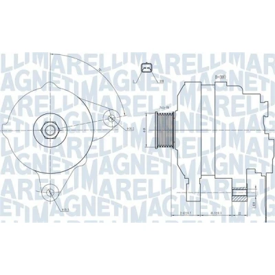 Bilde av MAGNETI MARELLI 063731665010 Dynamo 14V 80A PEUGEOT: 307 SW, 207 Hatchback, CITROËN: C4 I Hatchback