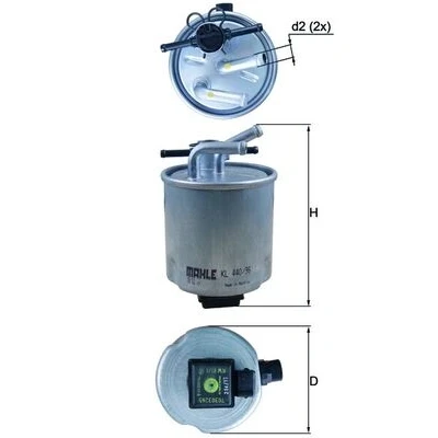 Bilde av MAHLE ORIGINAL KL 440/36 Drivstoffilter ledningsfilter 10 10,0 NISSAN: NP300 Navara Pick up, Pathfinder 3