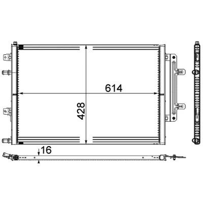 Bilde av MAHLE ORIGINAL CR 868 000P Radiator 614 428 16 Kjøleribber loddet AUDI: A8 D4