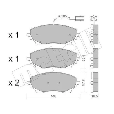 Bilde av METELLI 22 1379 0 Bremseklosser inkl. slitasjevarselkontakt FIAT: Ducato III Flatvogn lastebil / Chassis, Van, Minibuss