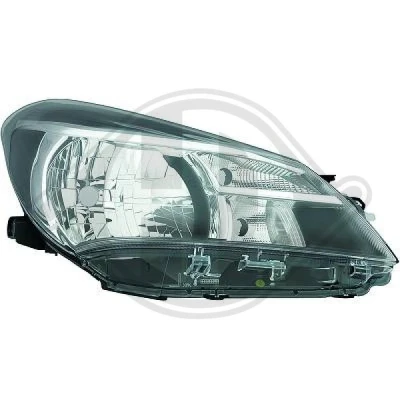 Bilde av DIEDERICHS 6607182 Frontlykter høyre H4 uten motor for høydejustering hovedlys TOYOTA: Yaris III Hatchback