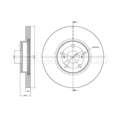 Bilde av METELLI 23 1308C Bremseskiver 275,0 22,0 5 55,0 ventilert spraylakkert TOYOTA: Urban Cruiser, Verso S, SUBARU: Trezia II
