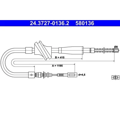 Bilde av ATE 24.3727 0136.2 Bremsekabel 1195