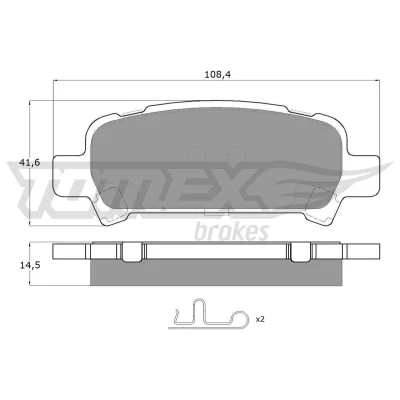 Bilde av TOMEX brakes TX 15 46 Bremseklosser bakaksel med akustisk slitasjevarsel tilbehør SUBARU: Legacy 4, Forester II, Outback III