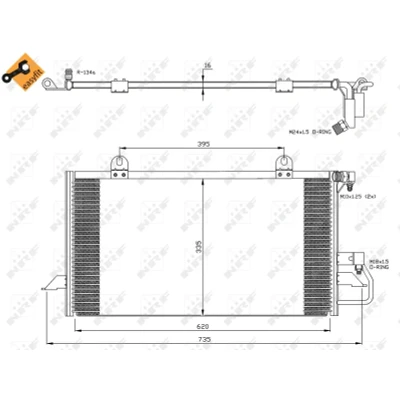 Bilde av NRF EASY FIT 35247 Kondensator med tetningsring 14,6 8,6 Aluminium 620