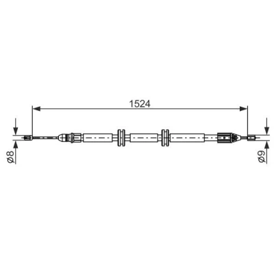 Bilde av BOSCH 1 987 482 888 Bremsekabel 1524, 1238 RENAULT: Kangoo I