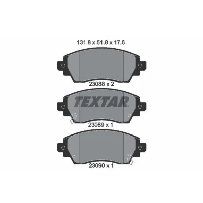 Bilde av TEXTAR 2308801 Bremseklosser med akustisk slitasjevarsel TOYOTA: Corolla VIII Liftback