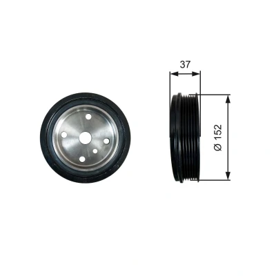 Bilde av GATES FleetRunner Micro V Kit TVD1137 Remskive Veivaksel 152 uten tilbehør med damping VOLVO: V70 2, S60 I