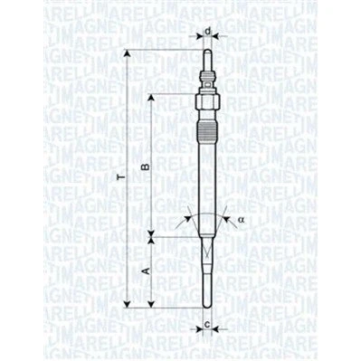 Bilde av MAGNETI MARELLI 062900058304 Glødeplugg 12V 10A M10X1 AUDI: A4 B7 Avant, A8 D3, Sedan, VOLKSWAGEN: Passat B5 GP Stasjonsvogn