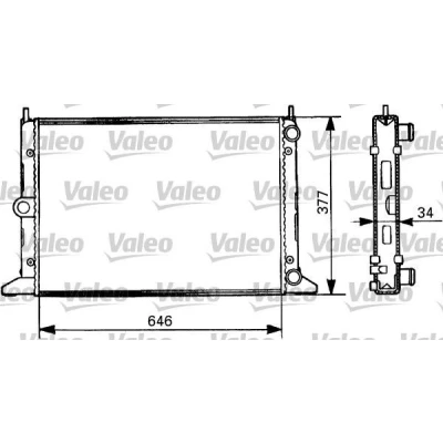 Bilde av VALEO 731386 Radiator Aluminium 646 378 34 med kjølemiddelregulator Kjøleribber satt sammen mekanisk SEAT: Alhambra I, VOLKSWAGEN: Sharan I