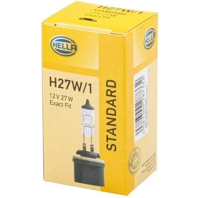 Bilde av HELLA 8GH 008 991 021 Lyspære, fjernlys H27W/1 12V 27W Halogen HYUNDAI: i30 I Stasjonsvogn, ix35, ix20, KIA: Sportage III, SSANGYONG: Rodius