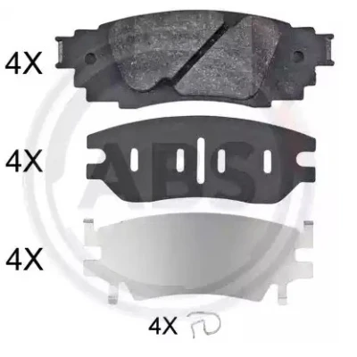 Bilde av Bremseklosser sett, Bakaksel, lexus,toyota, 044660E060, 0446610010, 0446610011, 0446633220, 0446633230, 0446633250, 0446642080, 04466481