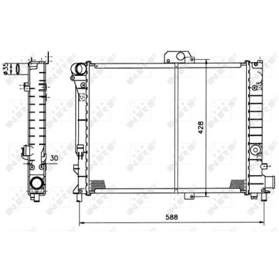 Bilde av NRF 504140 Radiator Aluminium 500 400 32 Kjøleribber loddet