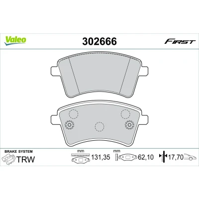 Bilde av VALEO 302666 Bremseklosser framaksel ekskl. slitasjevarselkontakt med antihyle blikk RENAULT: Kangoo II Express, / Grand