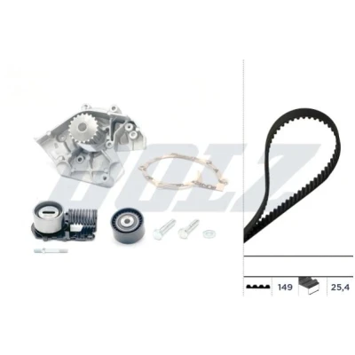 Bilde av DOLZ KD009 Vannpumpe + Registerreimsett 149 PEUGEOT: 406 Sedan, Stasjonsvogn, CITROËN: XM II Hatchback
