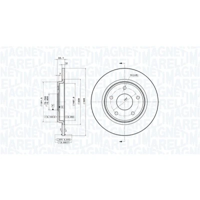 Bilde av MAGNETI MARELLI 360406115001 Bremseskiver 305, 305 12 5 72,6 fullt ut UV maling belagt FIAT: Freemont, DODGE: Journey MPV, CHRYSLER: GRAND 5OYAGER