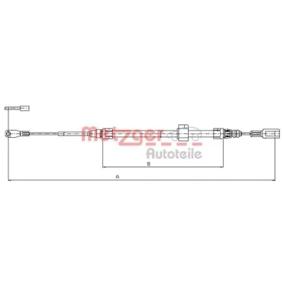 Bilde av METZGER 10.9882 Bremsekabel foran 1990/285 Skivebrems COFLE MERCEDES BENZ: Sprinter 4 T Van, 3 Minibuss