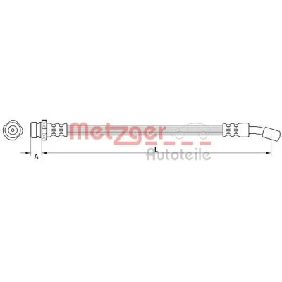 Bilde av METZGER 4111032 Bremseslange 198 HYUNDAI: i30 I Stasjonsvogn