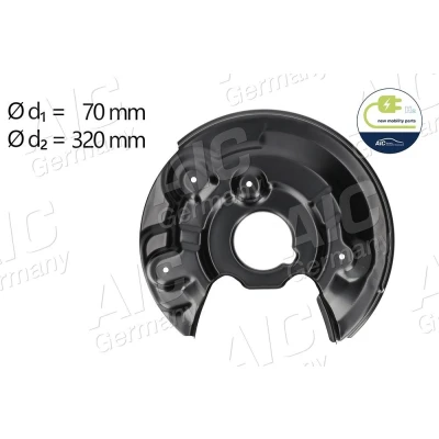 Bilde av AIC 57843 Bremseskjold venstre bakaksel VOLKSWAGEN: GOLF 6, Scirocco III, Beetle Hatchback, SKODA: Yeti